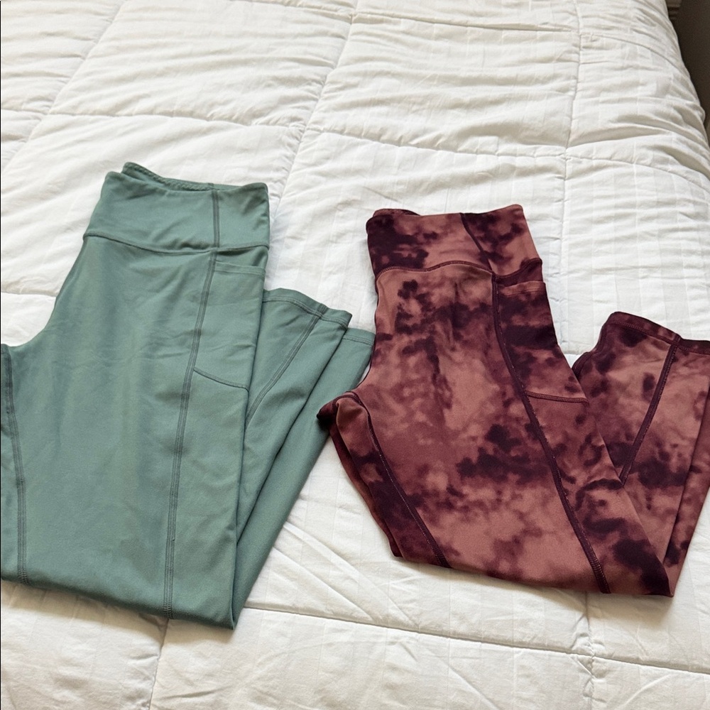 Victoria's Secret Green and Tie-Dye Leggings